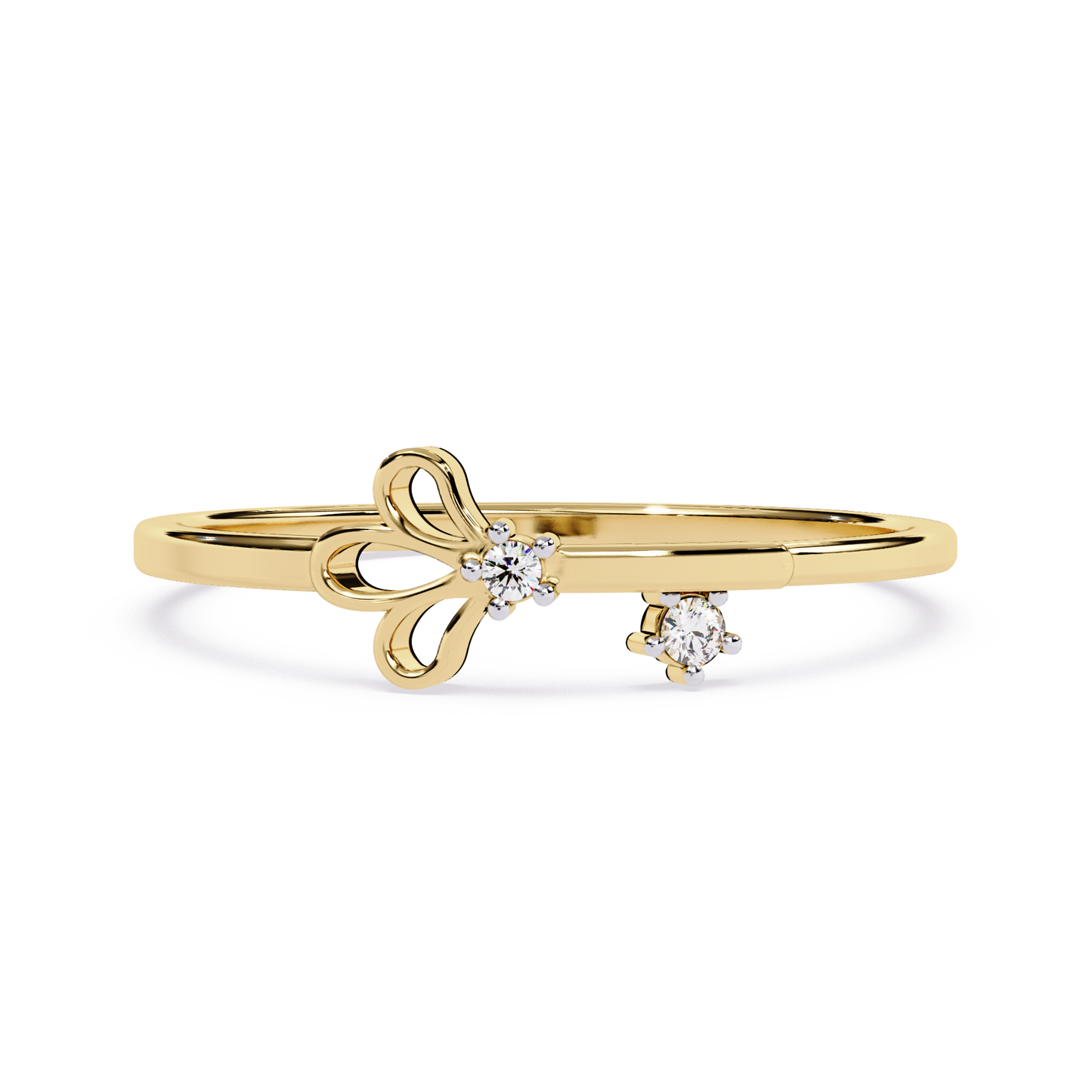 Floral Motif Diamond Ring– Elegant & Lightweight Gold Ring for Daily Wear -Lustraa’s Floral Ring