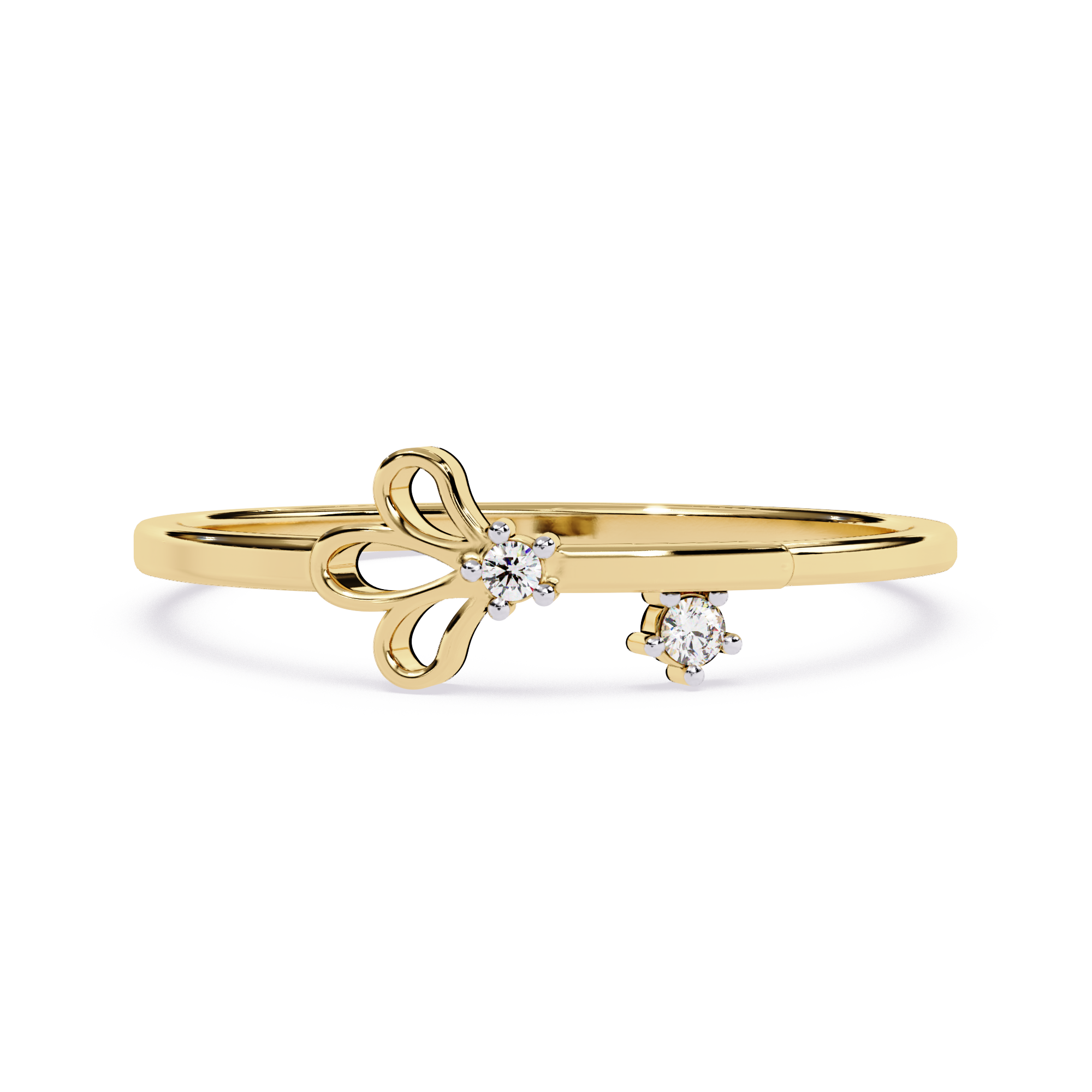 Floral Diamond Ring – Elegant Lightweight Gold Ring for Daily Wear - Lustraa’s Floral Ring