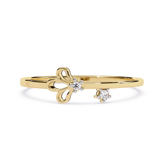 Floral Motif Diamond Ring– Elegant & Lightweight Gold Ring for Daily Wear -Lustraa’s Floral Ring