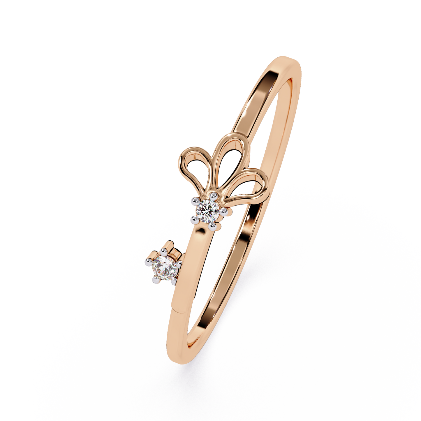 Floral Motif Diamond Ring– Elegant & Lightweight Gold Ring for Daily Wear -Lustraa’s Floral Ring