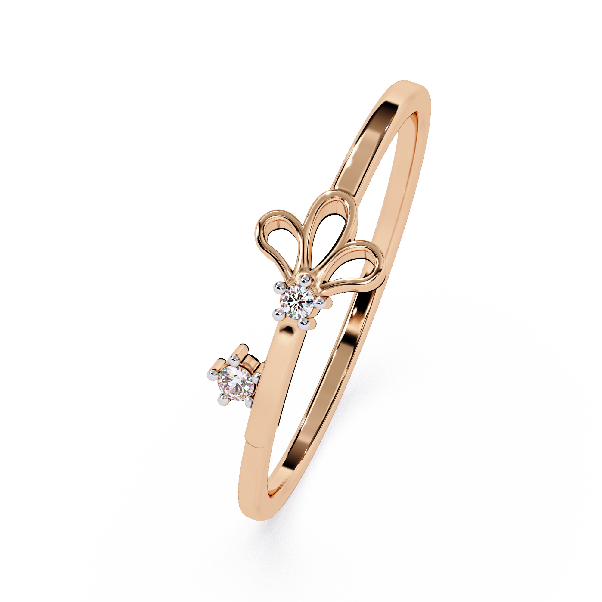 Floral Diamond Ring – Elegant Lightweight Gold Ring for Daily Wear - Lustraa’s Floral Ring