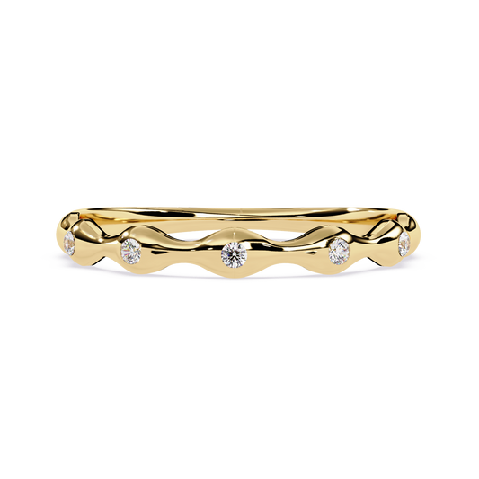 Wavy Diamond Band Ring– Minimalist Textured Ring- Morden Promise Ring – Lustraa’s Minimalist Ring