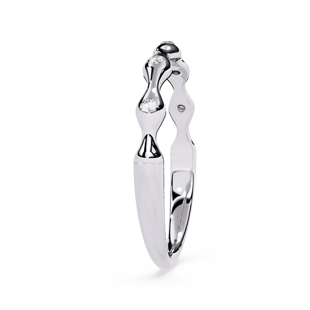 Diamond Ring – Wavy Minimalist Textured Modern Band Promise Ring – Lustraa’s Minimalist Ring