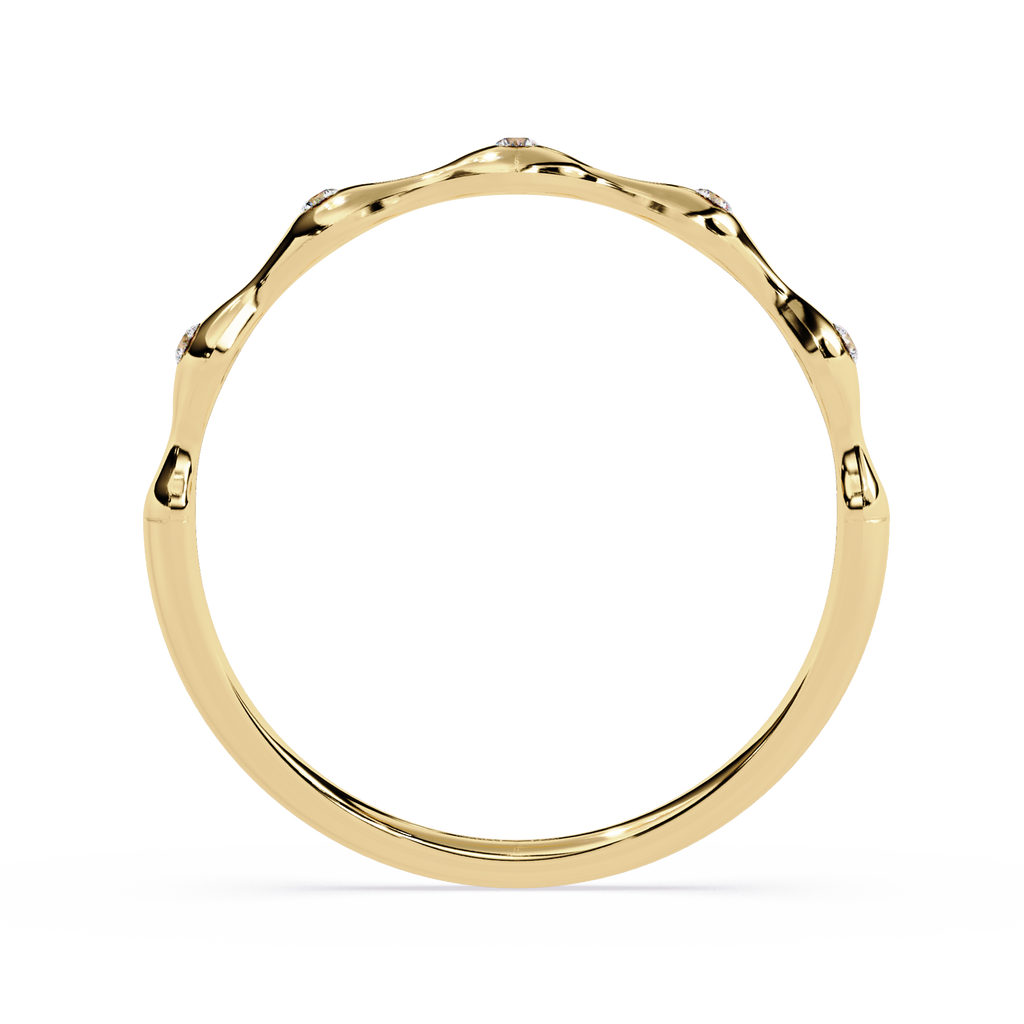 Diamond Ring – Wavy Minimalist Textured Modern Band Promise Ring – Lustraa’s Minimalist Ring