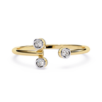 Modern Triple Bezel Diamond Ring– Contemporary Open Style Ring – Open Band Statement Ring - Lustraa’s Open Band Ring