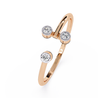 Modern Triple Bezel Diamond Ring– Contemporary Open Style Ring – Open Band Statement Ring - Lustraa’s Open Band Ring