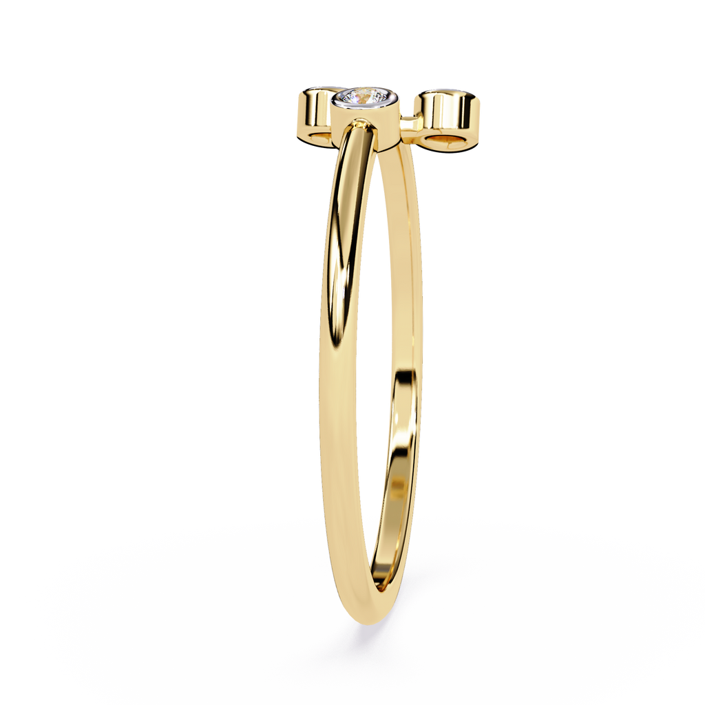 Modern Triple Bezel Diamond Ring– Contemporary Open Style Ring – Open Band Statement Ring - Lustraa’s Open Band Ring