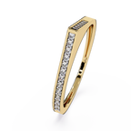 Contemporary V-Shaped Pavé Sleek Geometric Stackable Band - Lustraa’s Minimalist Ring