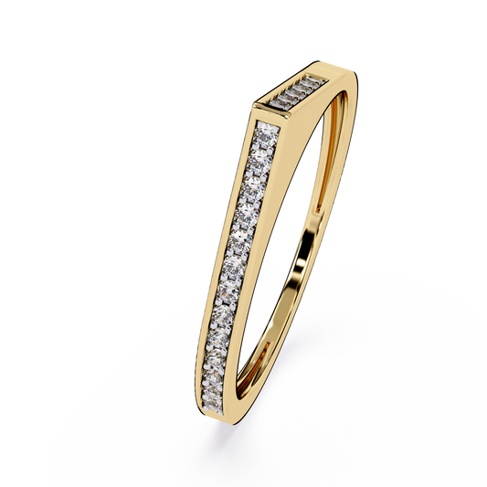 Contemporary V-Shaped Pavé Diamond Ring– Sleek Geometric Band -Stackable V Shaped Ring – Lustraa’s Minimalist Ring