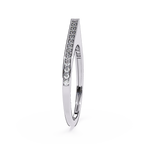 Contemporary V-Shaped Pavé Sleek Geometric Stackable Band - Lustraa’s Minimalist Ring