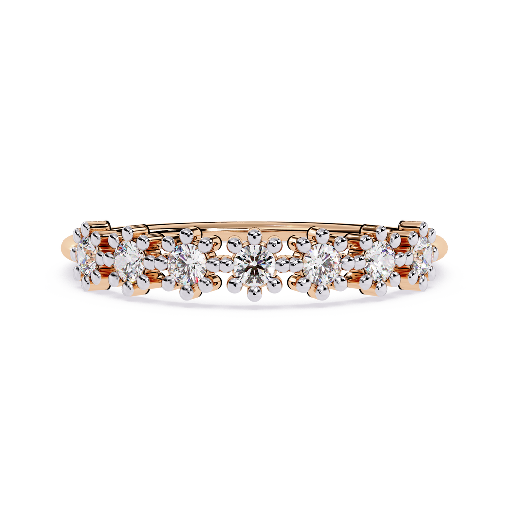 Floral Diamond Ring – Floral Cluster Elegant Flower Design Half Eternity Band – Lustraa’s Floral Ring