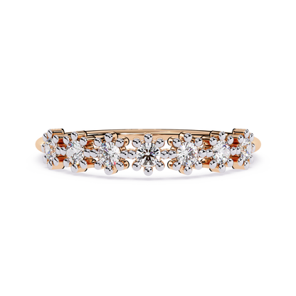 Floral Cluster Diamond Ring– Elegant Flower Design Band -Half Eternity Floral Design -Lustraa’s Floral Ring