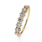 Floral Diamond Ring – Floral Cluster Elegant Flower Design Half Eternity Band – Lustraa’s Floral Ring