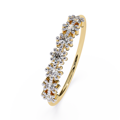 Floral Cluster Diamond Ring– Elegant Flower Design Band -Half Eternity Floral Design -Lustraa’s Floral Ring