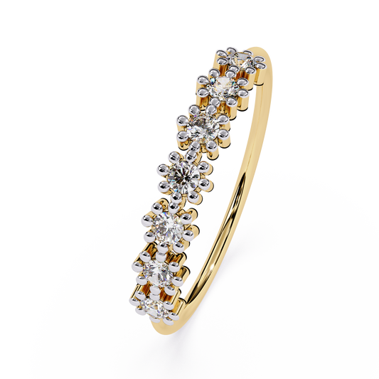 Floral Cluster Diamond Ring– Elegant Flower Design Band -Half Eternity Floral Design -Lustraa’s Floral Ring