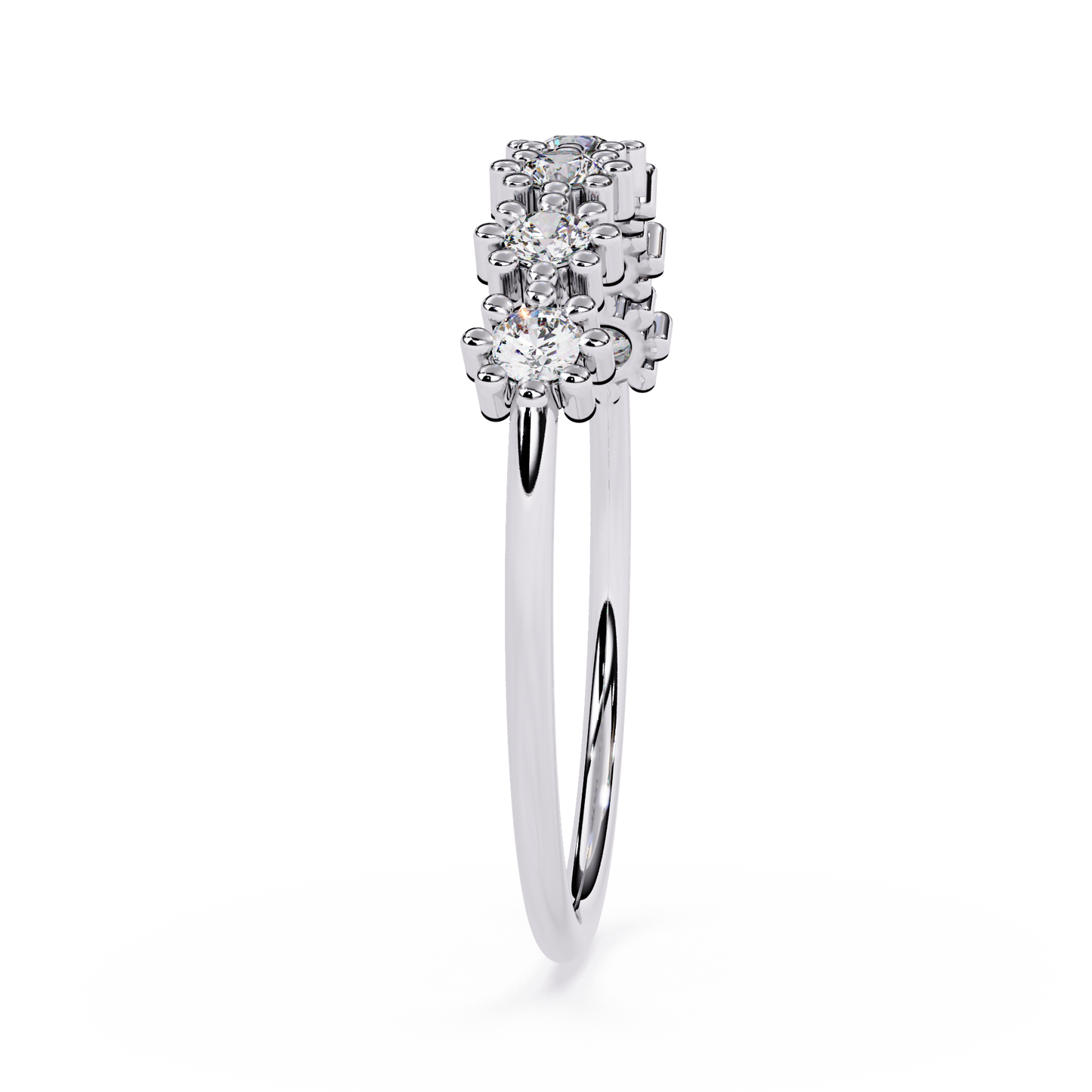Floral Cluster Diamond Ring– Elegant Flower Design Band -Half Eternity Floral Design -Lustraa’s Floral Ring