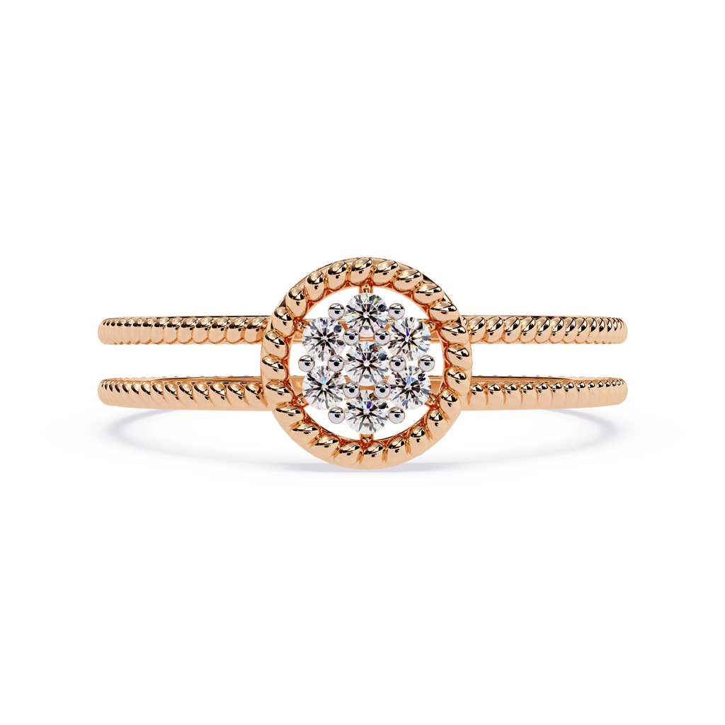 Cluster Dual Band Floral Inspired Designer Statement Ring -Lustraa’s Floral Ring