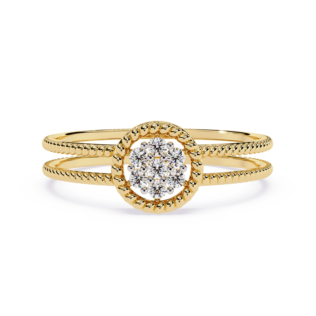 Cluster Dual Band Floral Inspired Designer Statement Ring -Lustraa’s Floral Ring