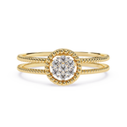 Cluster Dual Band Floral Inspired Designer Statement Ring -Lustraa’s Floral Ring