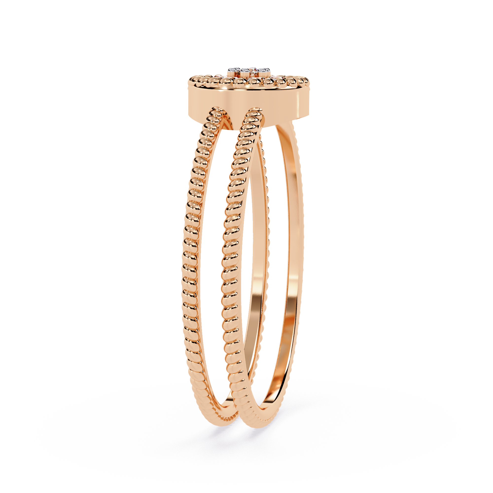 Cluster Dual Band Floral Inspired Designer Statement Ring -Lustraa’s Floral Ring