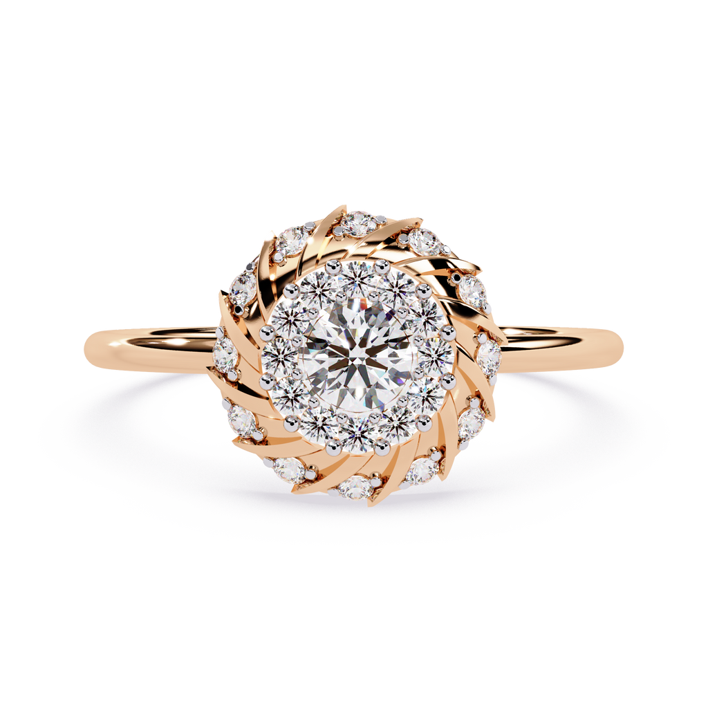 Halo Twist Designer Statement Floral Engagement Ring -Lustraa’s Floral Rings