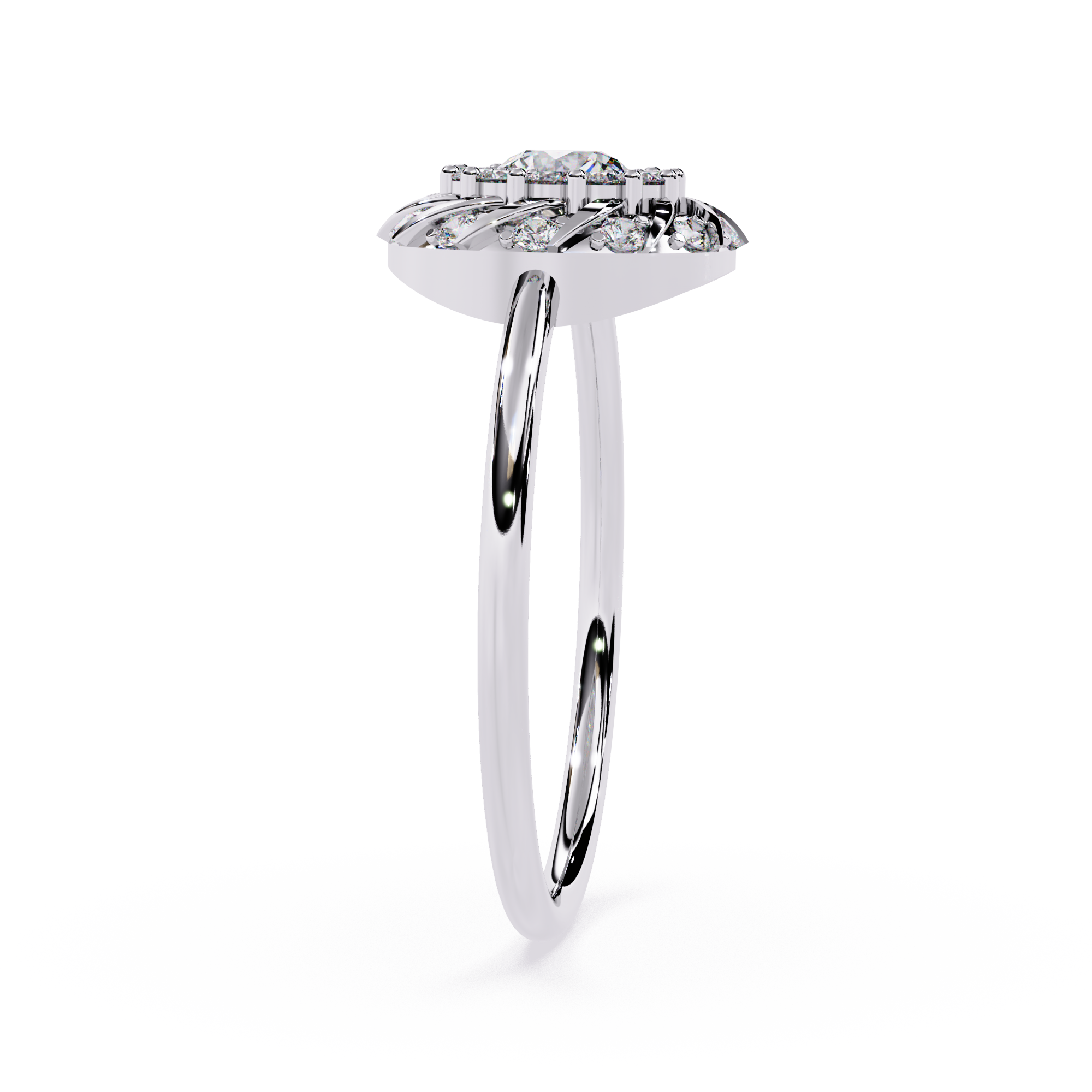 Halo Twist Designer Statement Floral Engagement Ring -Lustraa’s Floral Rings