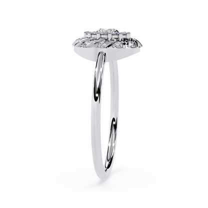Halo Twist Diamond Ring– Designer Statement Ring- Floral Diamond Engagement Ring -Lustraa’s Floral Ring