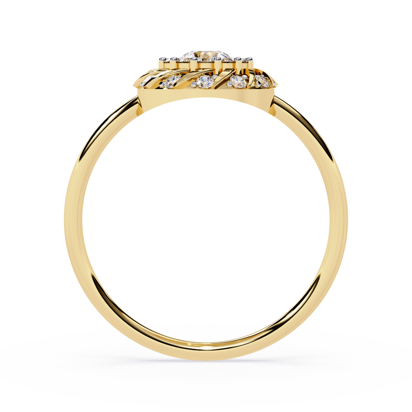 Halo Twist Diamond Ring– Designer Statement Ring- Floral Diamond Engagement Ring -Lustraa’s Floral Ring