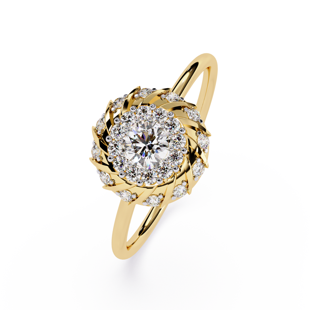 Halo Twist Designer Statement Floral Engagement Ring -Lustraa’s Floral Rings