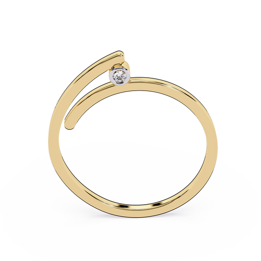 Sleek Minimalist Engagement Ring with Lab Grown Diamonds – Elegant Stackable Ring – Lustraa’s Minimalist Ring