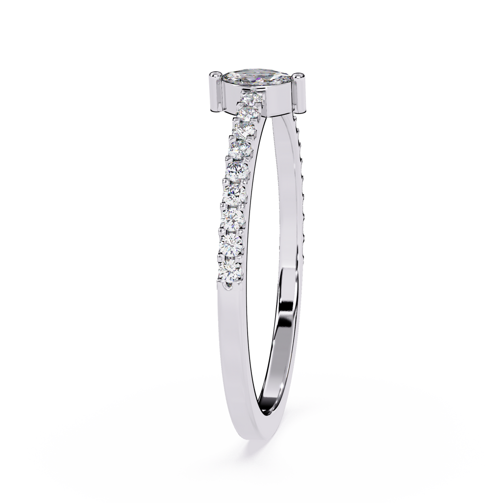 Modern Open Band Marquise Minimalist Lab Grown Engagement Ring – Lustraa’s Open Band Ring