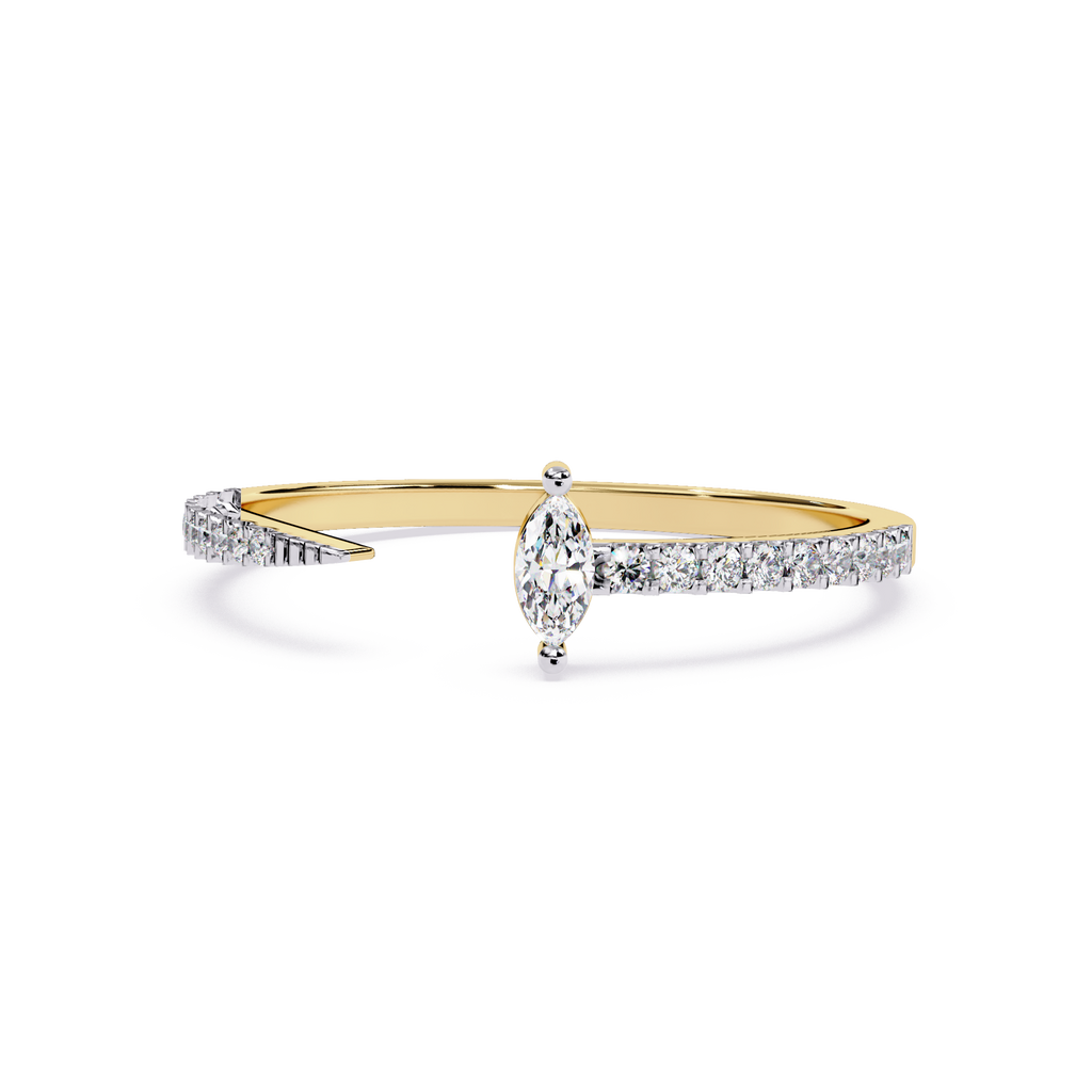 Modern Open Band Marquise Minimalist Lab Grown Engagement Ring – Lustraa’s Open Band Ring