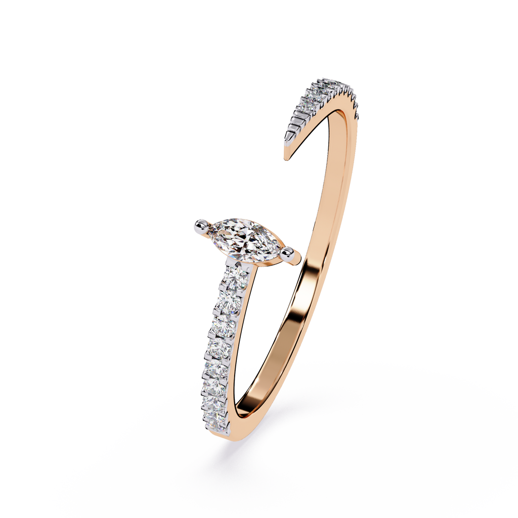 Modern Open Band Marquise Minimalist Lab Grown Engagement Ring – Lustraa’s Open Band Ring