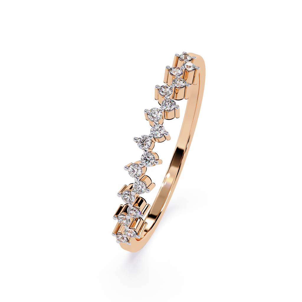 Half Eternity Lab Grown Cluster Floral Inspired Sustainable Band – Lustraa’s Eternity Ring
