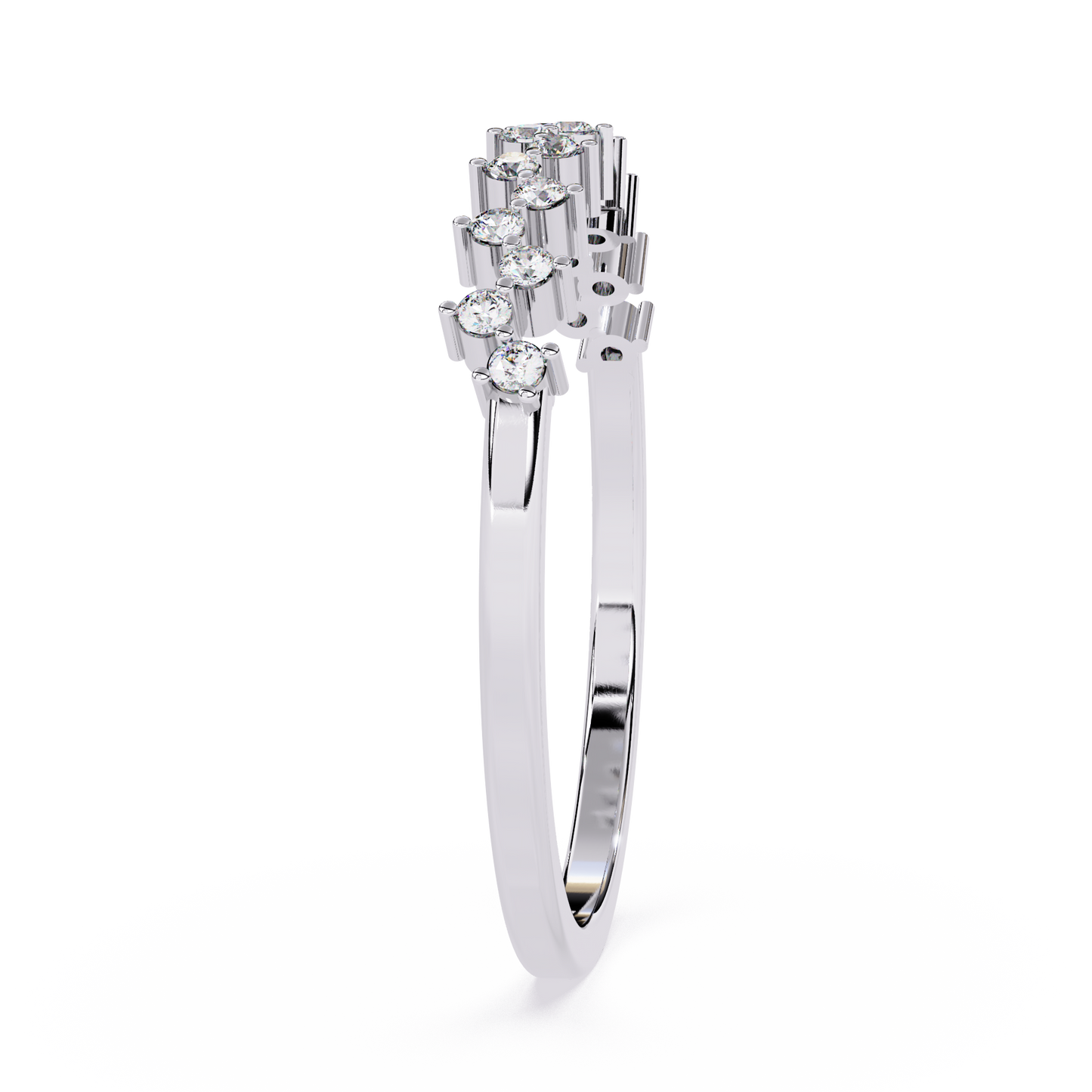 Half Eternity Lab Grown Diamond Cluster Ring – Floral-Inspired Sustainable Band – Lustraa’s Eternity Ring