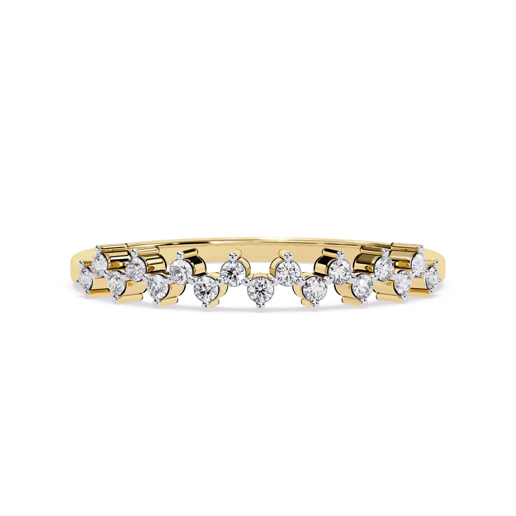 Half Eternity Lab Grown Cluster Floral Inspired Sustainable Band – Lustraa’s Eternity Ring