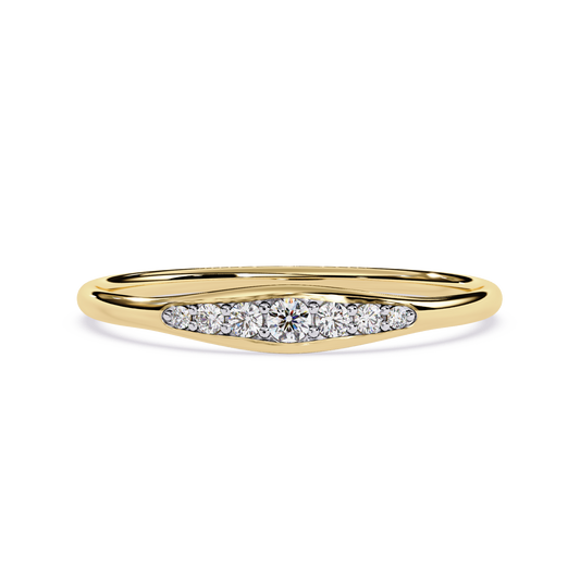 Sleek Lab Grown Diamond Tapered Ring – Elegant Stacking Band -Minimalist Diamond Ring – Lustraa’s Minimalist Ring