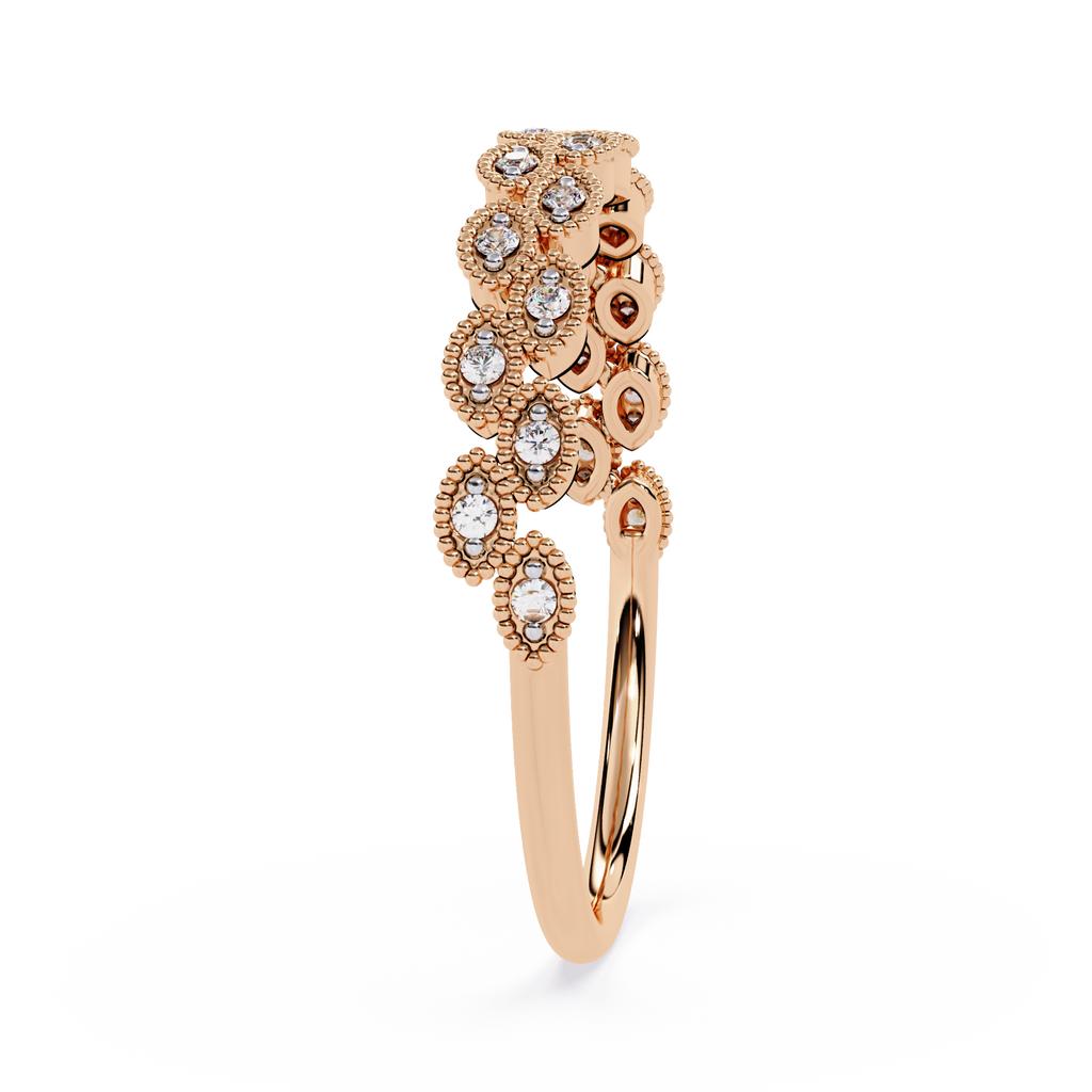 Milgrain Diamond Eternity Ring – Vintage-Inspired Round Cut Diamond Band – Stacking Wedding Band – Lustraa’s Eternity Ring