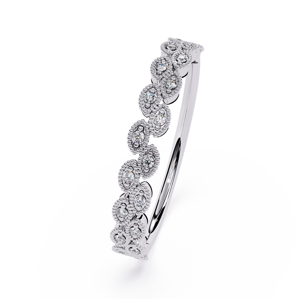 Milgrain Diamond Eternity Ring – Vintage-Inspired Round Cut Diamond Band – Stacking Wedding Band – Lustraa’s Eternity Ring