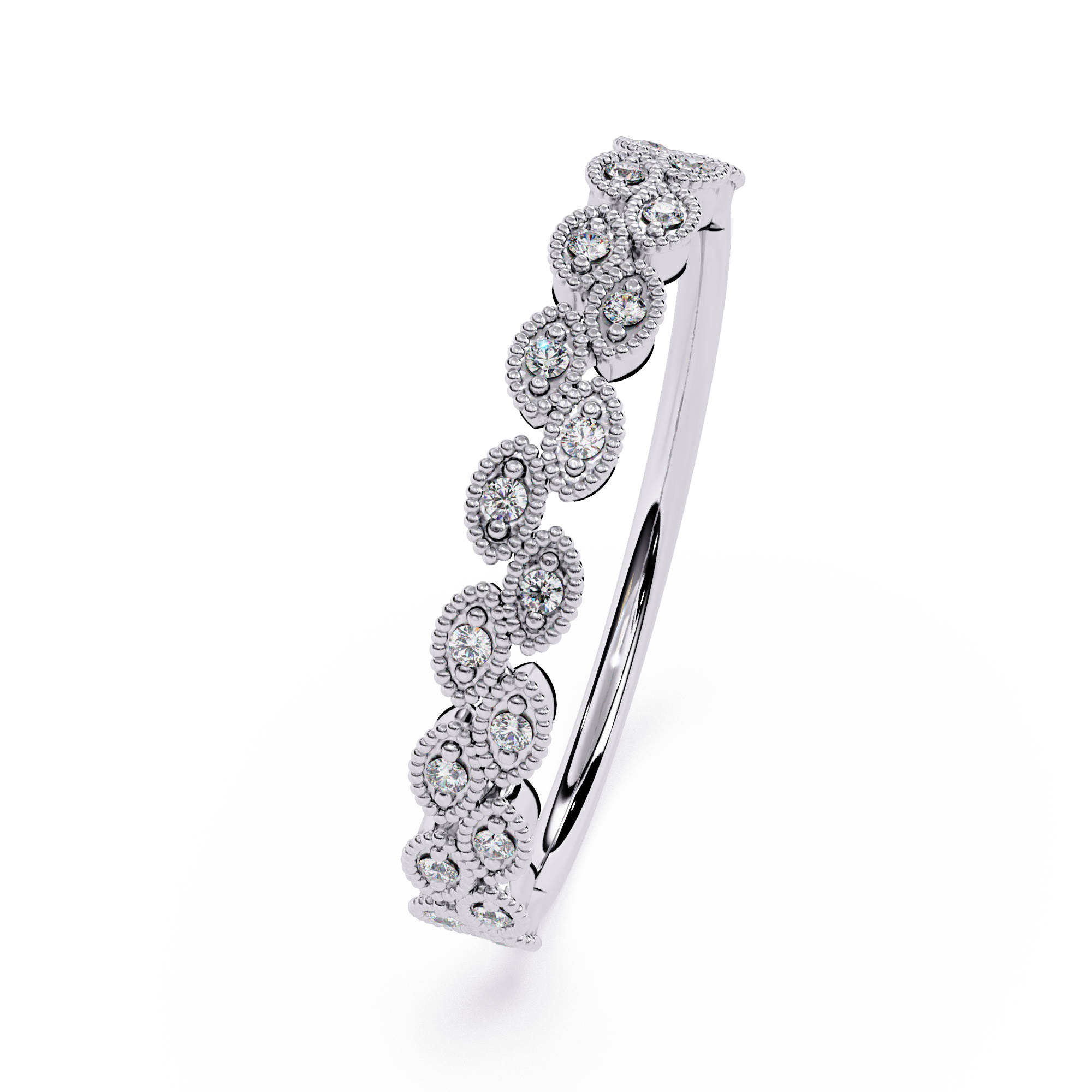 Milgrain Diamond Eternity Ring – Vintage-Inspired Round Cut Diamond Band – Stacking Wedding Band – Lustraa’s Eternity Ring