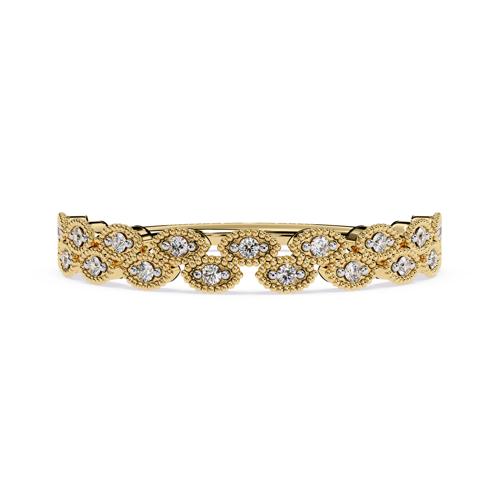 Milgrain Diamond Eternity Ring – Vintage-Inspired Round Cut Diamond Band – Stacking Wedding Band – Lustraa’s Eternity Ring