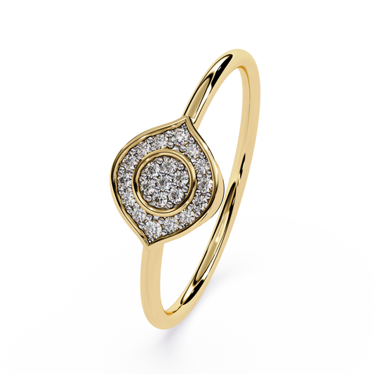 Evil Eye Lab Grown Diamond Ring – Dainty Protective Symbol Ring – Lustraa’s Minimalist Ring
