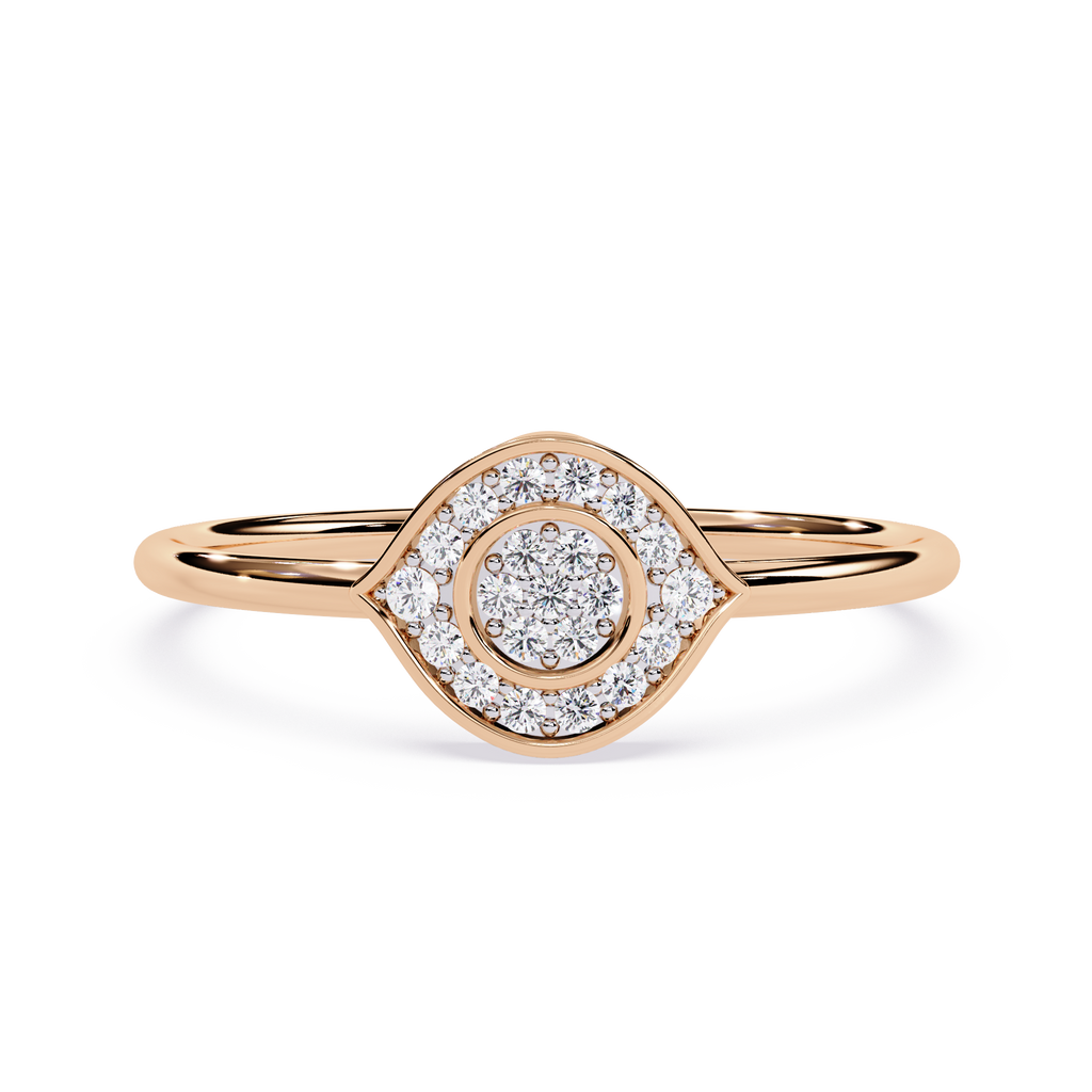 Evil Eye Lab Grown Dainty Protective Symbol Ring – Lustraa’s Minimalist Ring