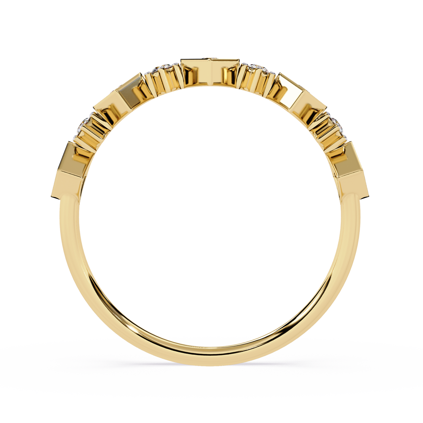 Geometric Lab Grown Diamond Ring – Unique Modern Half Eternity Band – Lustraa’s Eternity Ring