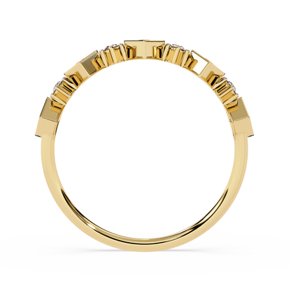 Geometric Lab Grown Diamond Ring – Unique Modern Half Eternity Band – Lustraa’s Eternity Ring