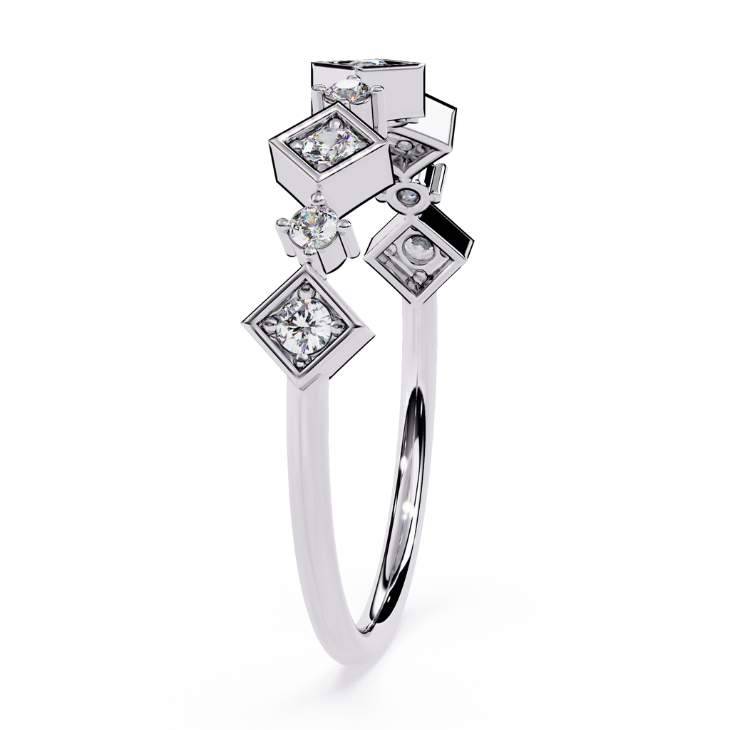 Geometric Lab Grown Unique Modern Half Eternity Band - Lustraa’s Eternity Ring