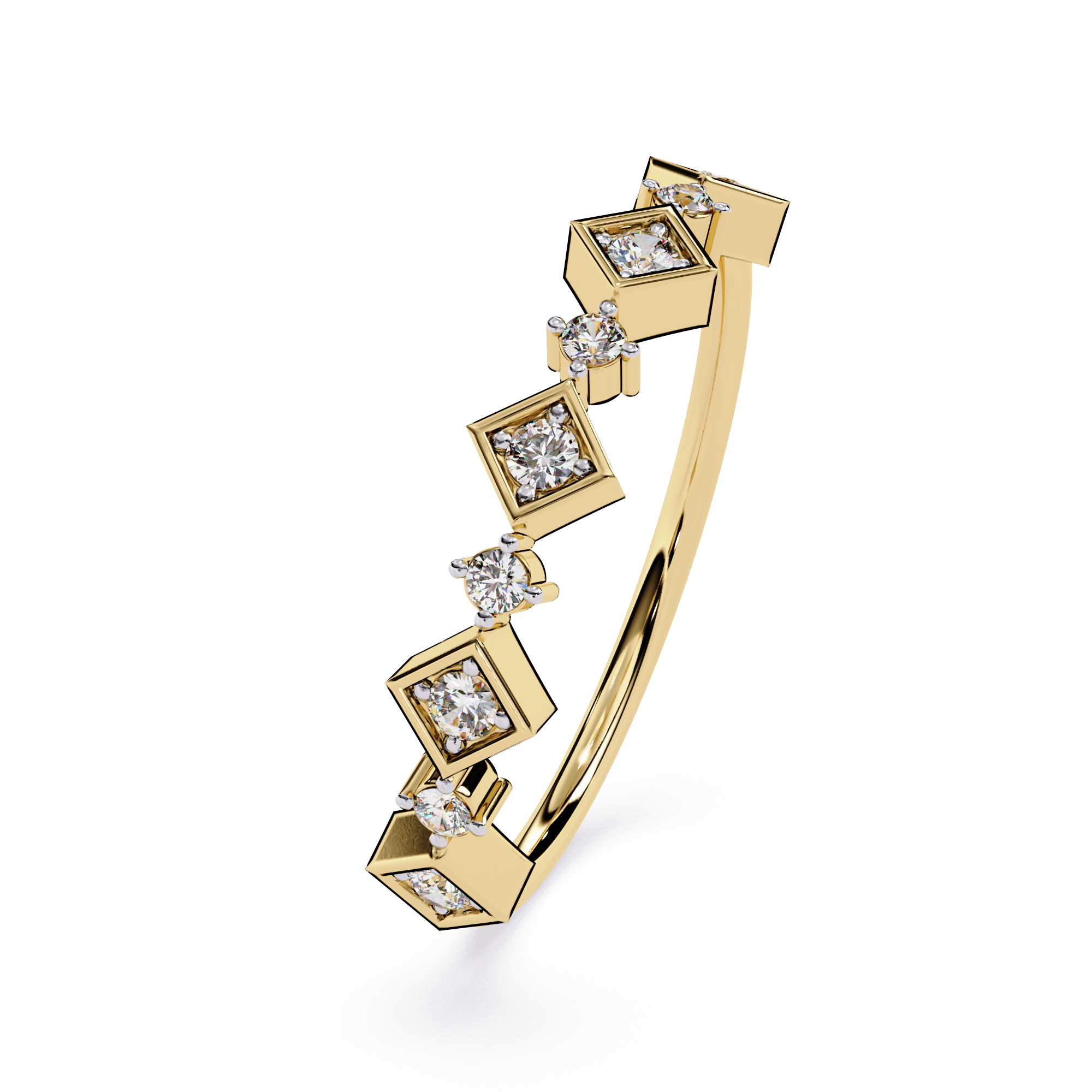 Geometric Lab Grown Unique Modern Half Eternity Band - Lustraa’s Eternity Ring