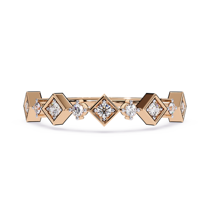 Geometric Lab Grown Diamond Ring – Unique Modern Half Eternity Band – Lustraa’s Eternity Ring