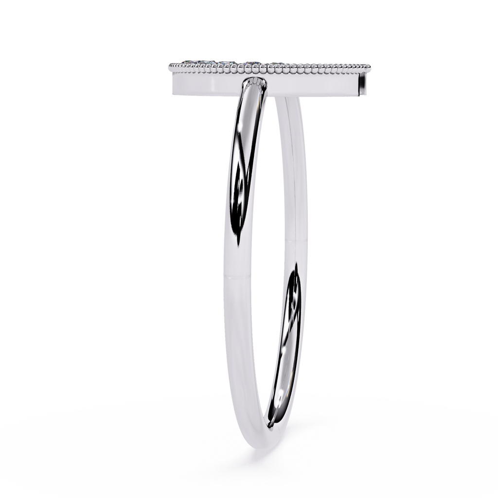 Crescent Moon Lab Grown Milgrain Celestial Ring - Lustraa’s Milgrain Ring