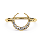Crescent Moon Lab Grown Milgrain Celestial Ring - Lustraa’s Milgrain Ring
